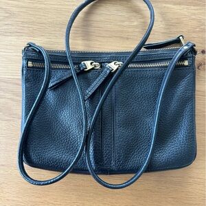 fossil black leather purse